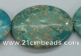 CSE101 15.5 inches 30*40mm oval dyed natural sea sediment jasper beads