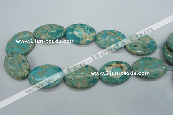 CSE101 15.5 inches 30*40mm oval dyed natural sea sediment jasper beads