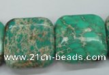 CSE108 15.5 inches 25*25mm square dyed natural sea sediment jasper beads