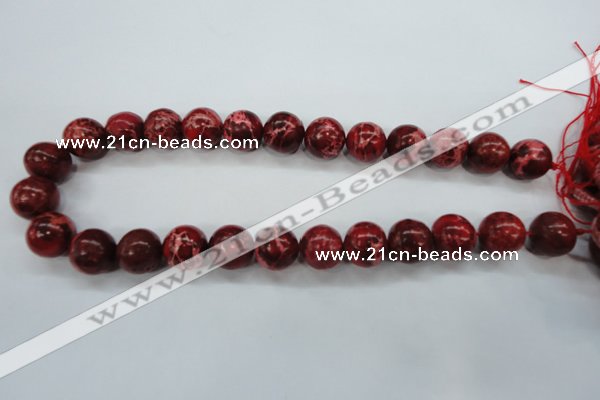 CSE163 15.5 inches 12mm round dyed natural sea sediment jasper beads