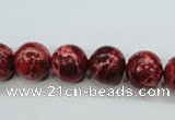 CSE164 15.5 inches 14mm round dyed natural sea sediment jasper beads