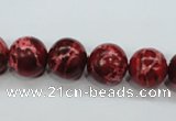 CSE165 15.5 inches 16mm round dyed natural sea sediment jasper beads