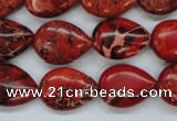 CSE174 13*18mm flat teardrop dyed natural sea sediment jasper beads