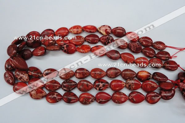 CSE174 13*18mm flat teardrop dyed natural sea sediment jasper beads