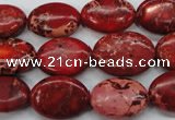 CSE182 15.5 inches 13*18mm oval dyed natural sea sediment jasper beads