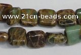 CSE5037 15.5 inches 6*6mm square natural sea sediment jasper beads