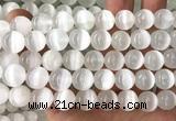 CSE614 15 inches 12mm round selenite gemstone beads