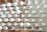 CSE635 15 inches 8*12mm rice selenite beads wholesale