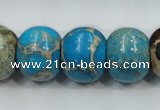 CSE64 15.5 inches 15*18mm rondelle dyed natural sea sediment jasper beads