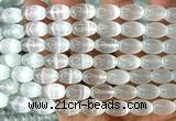 CSE645 15 inches 8*12mm rice selenite beads wholesale