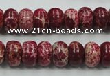 CSE66 15.5 inches 8*12mm rondelle dyed natural sea sediment jasper beads