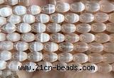 CSE725 15 inches 8*12mm rice selenite beads wholesale