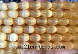 CSE736 15 inches 10*14mm rice selenite beads wholesale