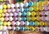 CSE751 15 inches 8mm round rainbow selenite beads wholesale