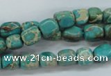 CSE78 15.5 inches 7*9mm nuggets dyed natural sea sediment jasper beads