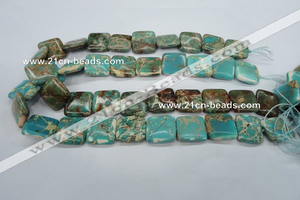 CSE90 15.5 inches 20*20mm square dyed natural sea sediment jasper beads
