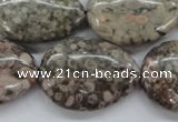 CSF04 15.5 inches 22*30mm flat teardrop shell fossil jasper beads