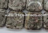 CSF06 15.5 inches 20*20mm square shell fossil jasper beads