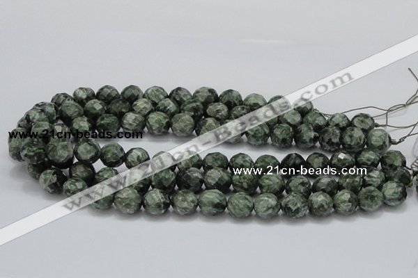 CSH08 15.5 inches 12mm faceted round natural seraphinite beads