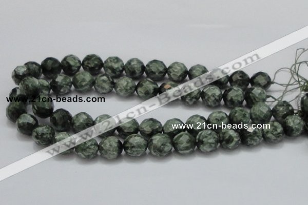 CSH10 15.5 inches 16mm faceted round natural seraphinite beads