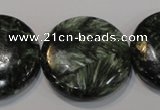 CSH128 15.5 inches 30mm flat round natural seraphinite gemstone beads