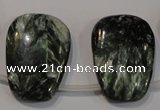 CSH145 Top-drilled 22*30mm trapezoid natural seraphinite gemstone beads