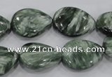 CSH51 15*20mm flat teardrop natural seraphinite gemstone beads