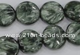 CSH53 15 inches 16mm flat round natural seraphinite gemstone beads