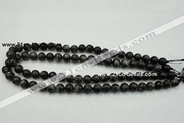 CSI02 15.5 inches 10mm round silver scale stone beads wholesale