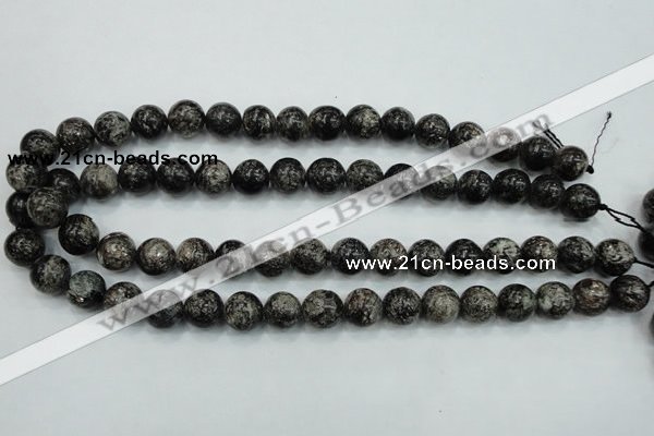 CSI03 15.5 inches 12mm round silver scale stone beads wholesale