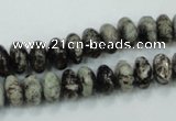 CSI05 15.5 inches 5*10mm rondelle silver scale stone beads wholesale