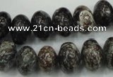 CSI07 15.5 inches 10*15mm rondelle silver scale stone beads wholesale