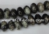 CSI08 15.5 inches 8*12mm rondelle silver scale stone beads wholesale