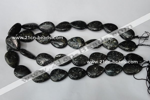 CSI106 15.5 inches 18*25mm flat teardrop silver scale stone beads