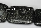 CSI119 15.5 inches 30*40mm rectangle silver scale stone beads