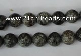 CSI12 15.5 inches 8mm round silver scale stone beads wholesale