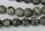 CSI15 15.5 inches 12mm round silver scale stone beads wholesale