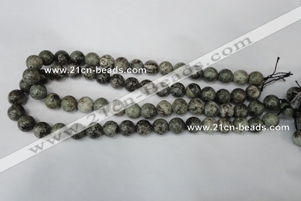 CSI15 15.5 inches 12mm round silver scale stone beads wholesale