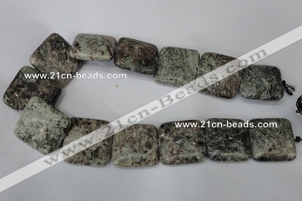 CSI60 15.5 inches 30*30mm square silver scale stone beads wholesale