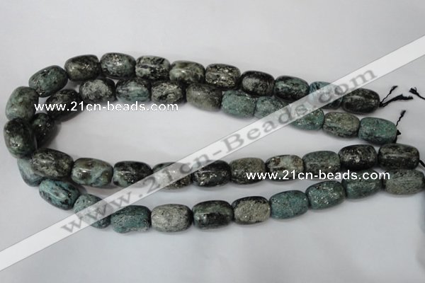 CSI65 15.5 inches 13*18mm drum silver scale stone beads wholesale