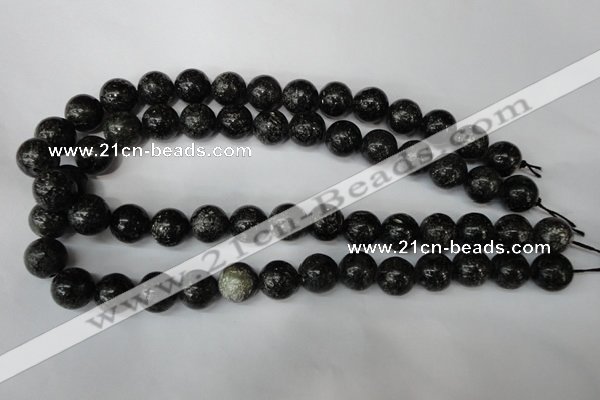 CSI75 15.5 inches 14mm round silver scale stone beads wholesale