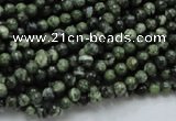 CSJ01 15.5 inches 4mm round green silver line jasper beads wholesale