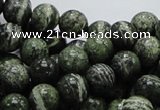 CSJ04 15.5 inches 10mm round green silver line jasper beads wholesale