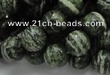 CSJ05 15.5 inches 12mm round green silver line jasper beads wholesale