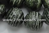 CSJ09 15.5 inches 20mm round green silver line jasper beads wholesale