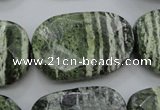 CSJ127 15.5 inches 20*30mm faceted freeform green silver line jasper beads