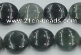 CSJ201 15.5 inches 16mm flat round serpentine jade gemstone beads