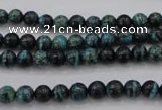 CSJ210 15.5 inches 6mm round dyed green silver line jasper beads