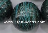 CSJ212 15.5 inches 30mm round dyed green silver line jasper beads