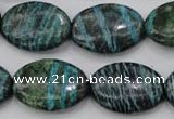 CSJ228 15.5 inches 18*25mm oval dyed green silver line jasper beads